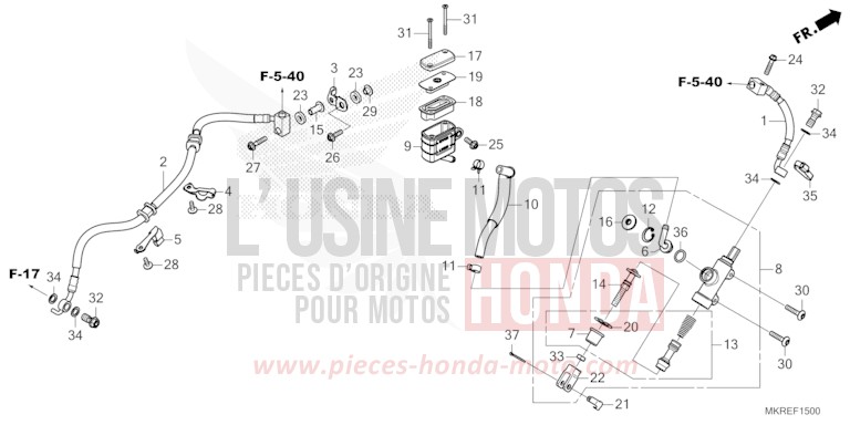 REAR BRAKE MASTER CYLINDER de CBR1000RR SP SP1 SP2 MAT PEARL MORION BLACK (NHC33) 2024